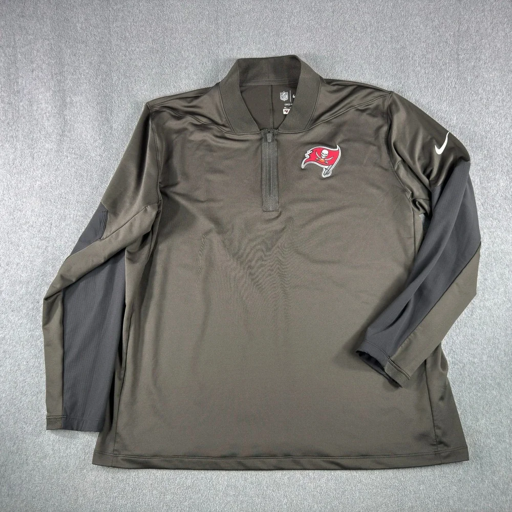 Nike NFL Tampa Bay Buccaneers Team Issued On-Field Dri-FIT 1/4 Zip XXL Gray